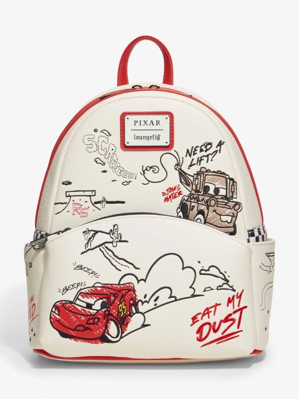 Loungefly Disney Pixar Cars Lightning McQueen & Mater Doodles Mini Backpack
